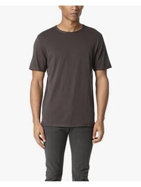 VINCE Men's Reverse Hem Crew Neck Tee in Sulphur Black-Size X-Large